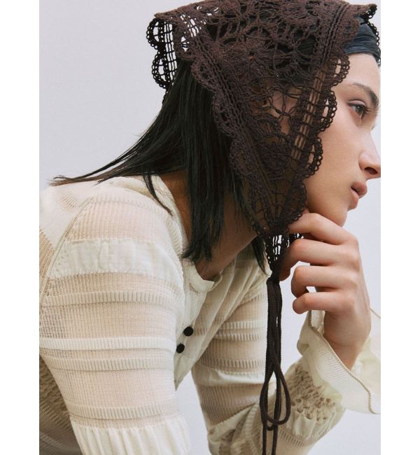 LAGUNAMOON「ニットレース刺繍スカーフ」|バンダナ・スカーフ|