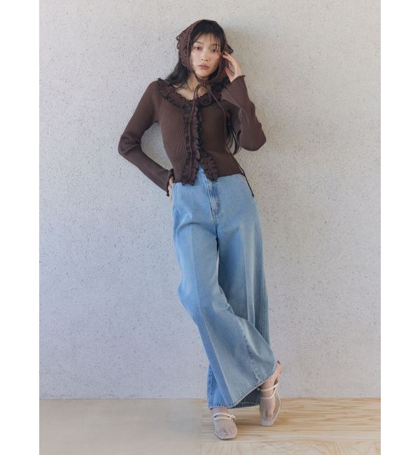 LAGUNAMOON「ニットレース刺繍スカーフ」|バンダナ・スカーフ|