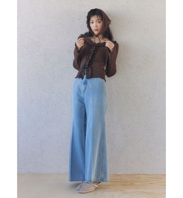 LAGUNAMOON「ニットレース刺繍スカーフ」|バンダナ・スカーフ|