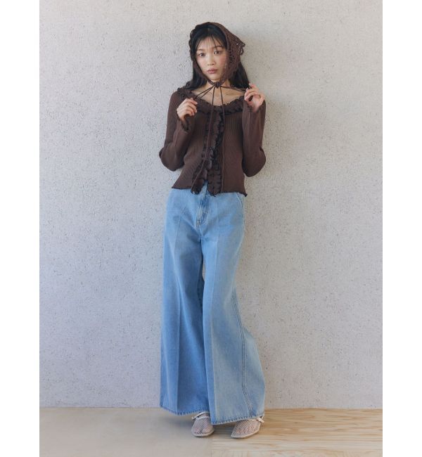 LAGUNAMOON「ニットレース刺繍スカーフ」|バンダナ・スカーフ|