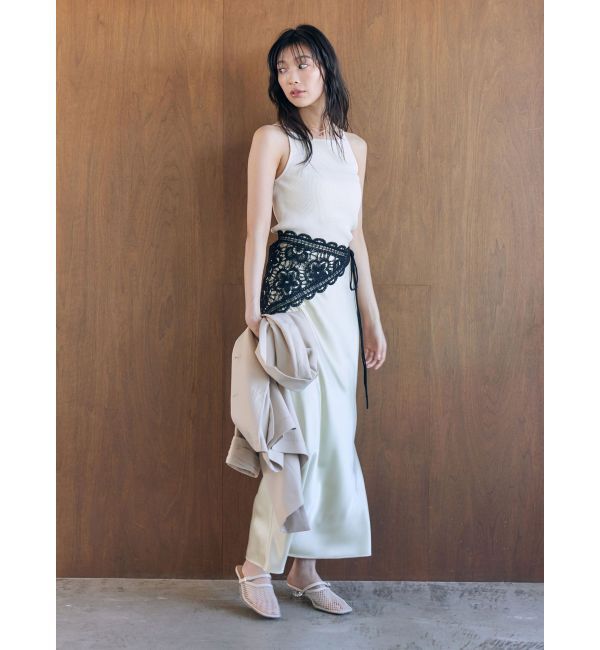 LAGUNAMOON「ニットレース刺繍スカーフ」|バンダナ・スカーフ|