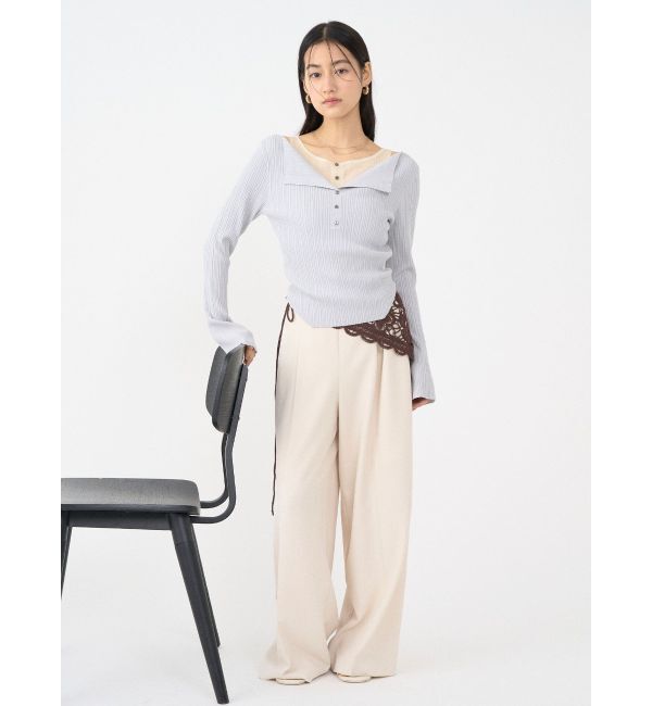 LAGUNAMOON「ニットレース刺繍スカーフ」|バンダナ・スカーフ|