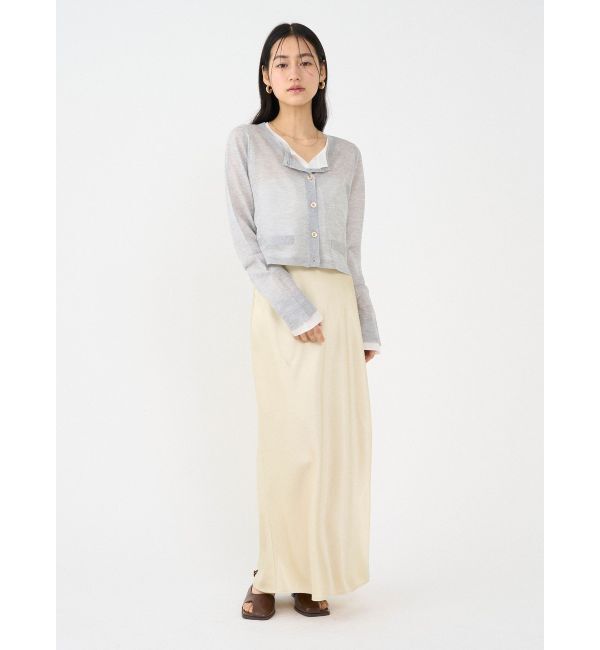 LAGUNAMOON「メタルボタンシアーニットカーディガン」|カーディガン|