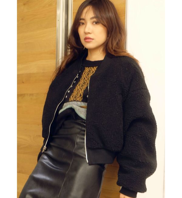 EVRIS「ボアリバーシブルMA-1」|ブルゾン・スタジャン|ブラック