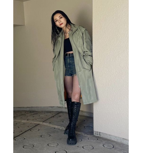 EVRIS「2WAYロングコート」|ミリタリー・モッズコート|カーキ