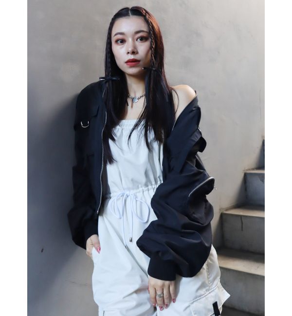 EVRIS「BIGポケットショートMA-1」|ブルゾン・スタジャン|ブラック