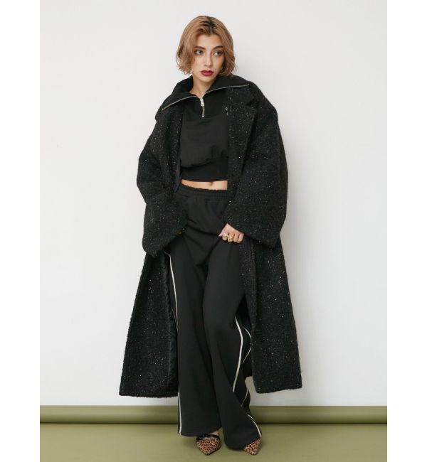 EVRIS「ラメオーバーサイズロングコート」|チェスターコート|