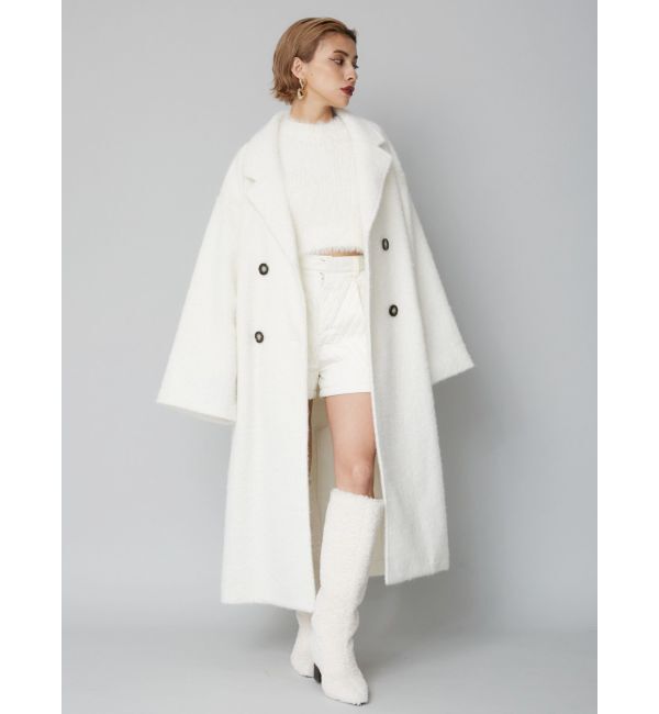 EVRIS「ラメオーバーサイズロングコート」|チェスターコート|