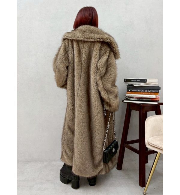 EVRIS「フェイクファーロングコート」|その他|モカ