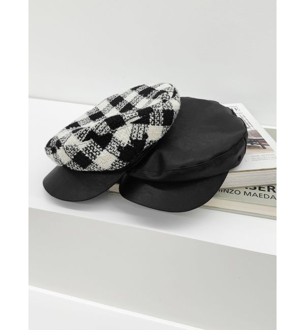 GYDA「フェイクレザーbrimキャスケット」|キャップ・キャスケット|