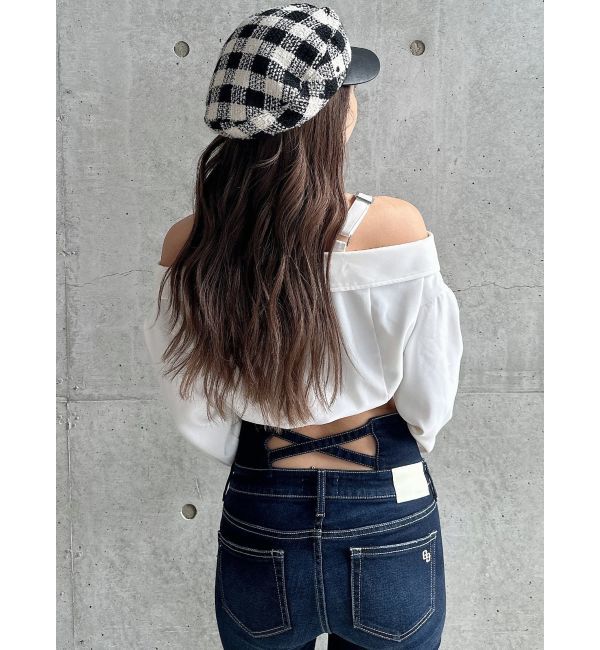 GYDA「フェイクレザーbrimキャスケット」|キャップ・キャスケット|