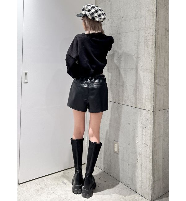 GYDA「フェイクレザーbrimキャスケット」|キャップ・キャスケット|