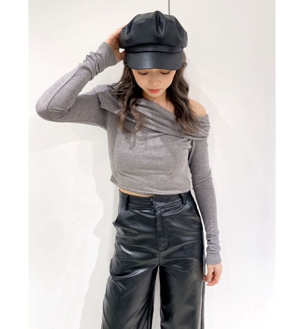 GYDA「フェイクレザーbrimキャスケット」|キャップ・キャスケット|