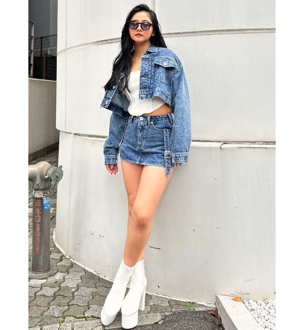 GYDA「Symmetry GYDA DAMAGEショートデニムGジャン」|ブルゾン・スタジャン|