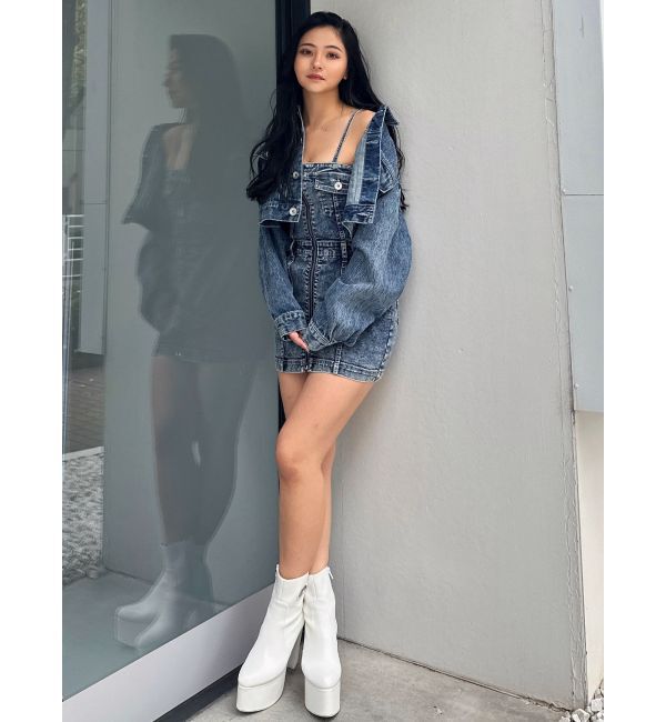 GYDA「Symmetry GYDA DAMAGEショートデニムGジャン」|ブルゾン・スタジャン|