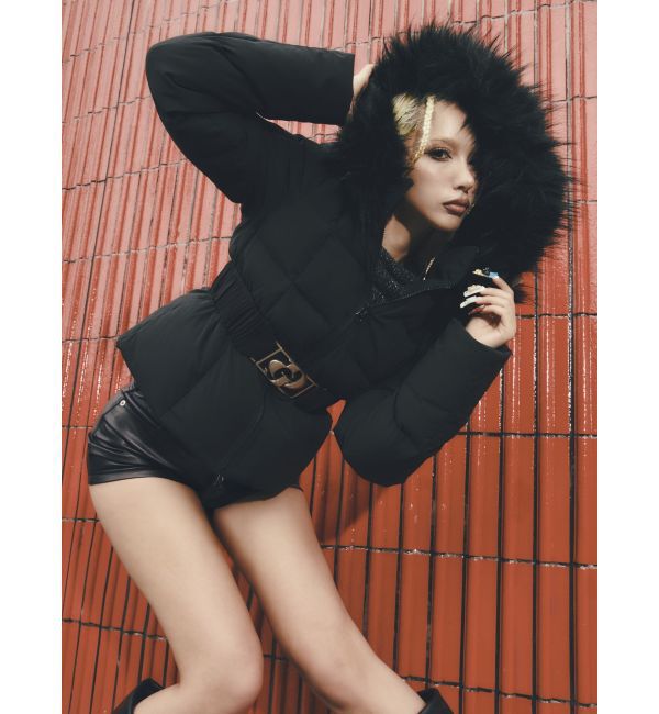 GYDA「GDベルト付きショートダウンコート」|ダウン|