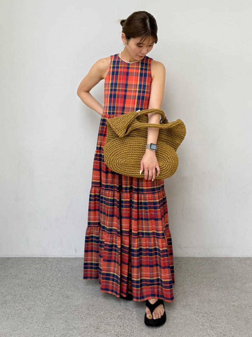 Mila Owen「【ウォッシャブル】クルーネックアメスリティアードロングワンピース」|ワンピース|