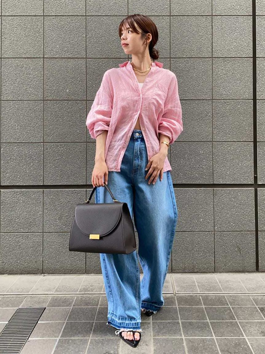 Mila Owen「【ウォッシャブル】撥水加工カットオフワイドデニムパンツ」|デニム|