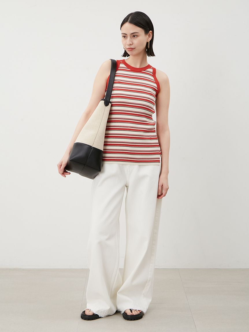 Mila Owen「【ウォッシャブル】撥水加工カットオフワイドデニムパンツ」|デニム|