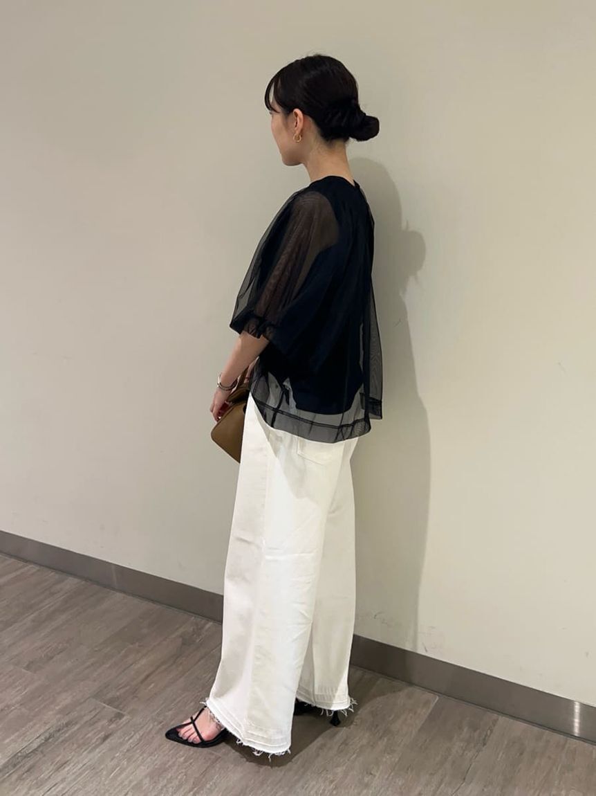 Mila Owen「【ウォッシャブル】撥水加工カットオフワイドデニムパンツ」|デニム|