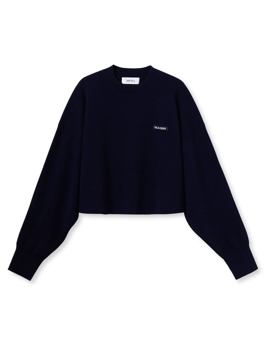 Mila Owen「クロップドクルーネックニット」|ニット・セーター|NVY