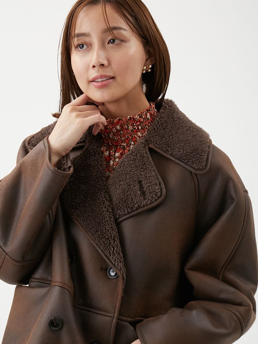 Mila Owen「フェイクレザームートンジャケット」|その他|