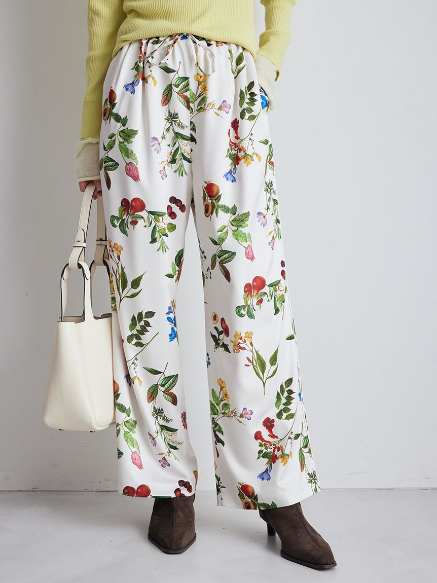 Mila Owen「【00サイズあり】ボタニカルウエストゴムイージーパンツ」|チノ|IVR