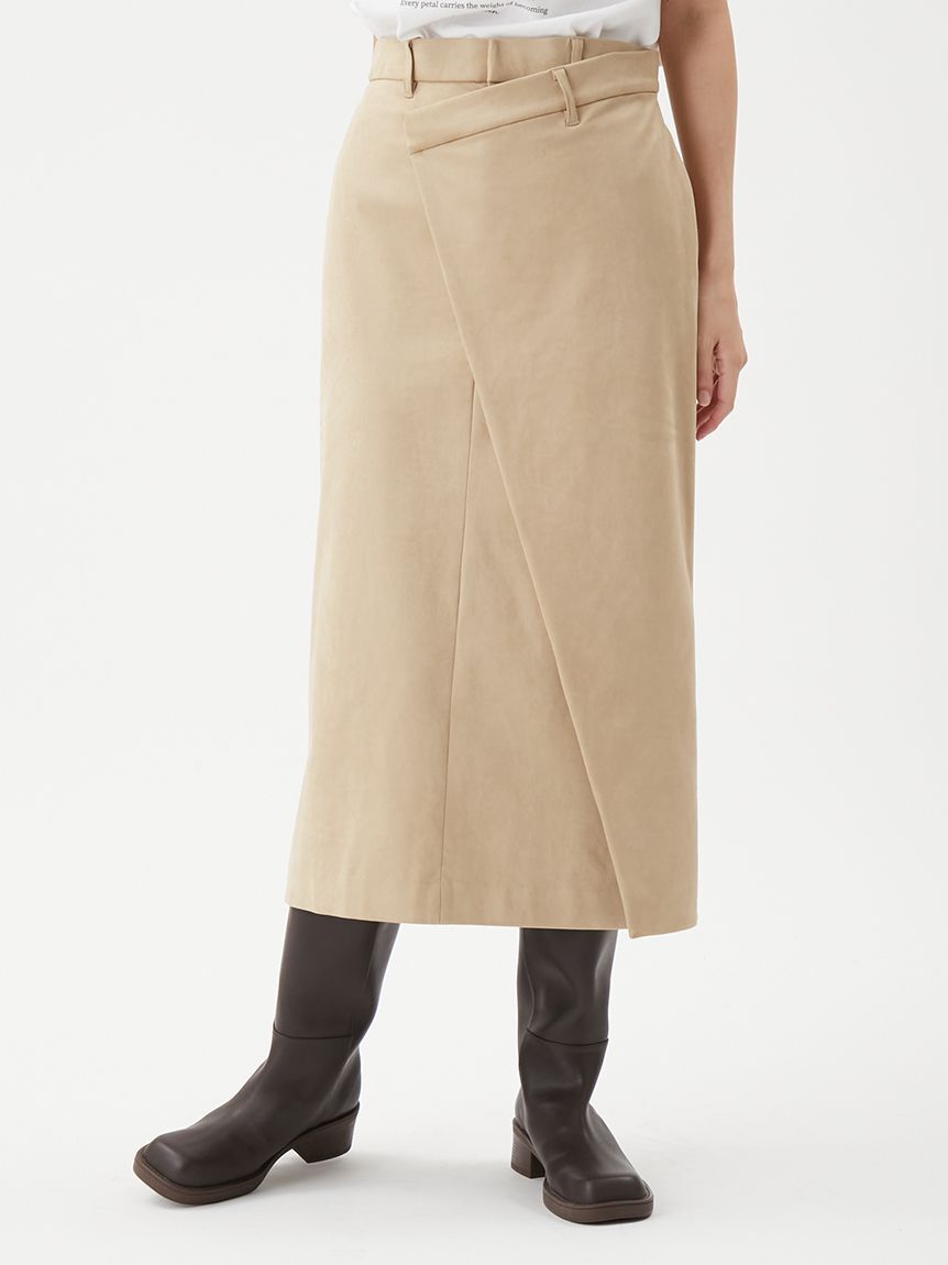 Mila Owen「【セットアップ対応】スウェードアシメストレートスカート」|スカート|