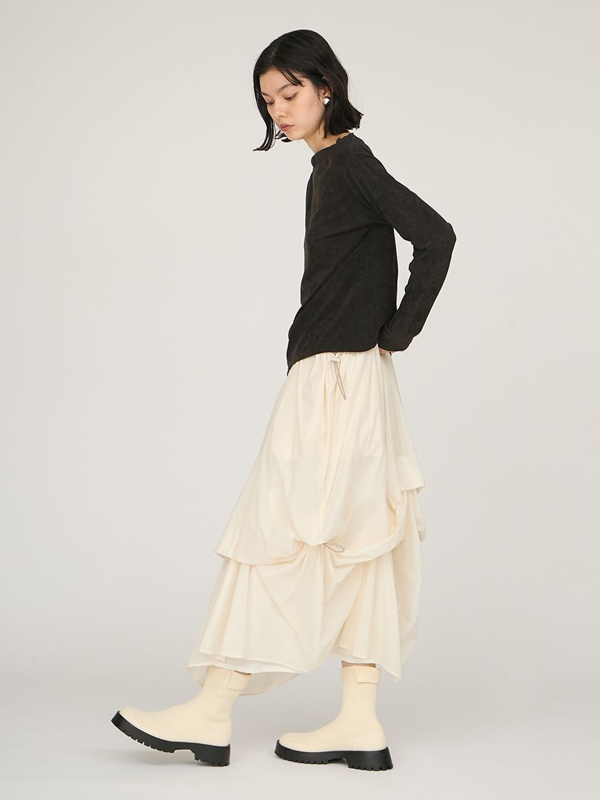 emmi atelier「タックドロストボリュームスカート」|スカート|