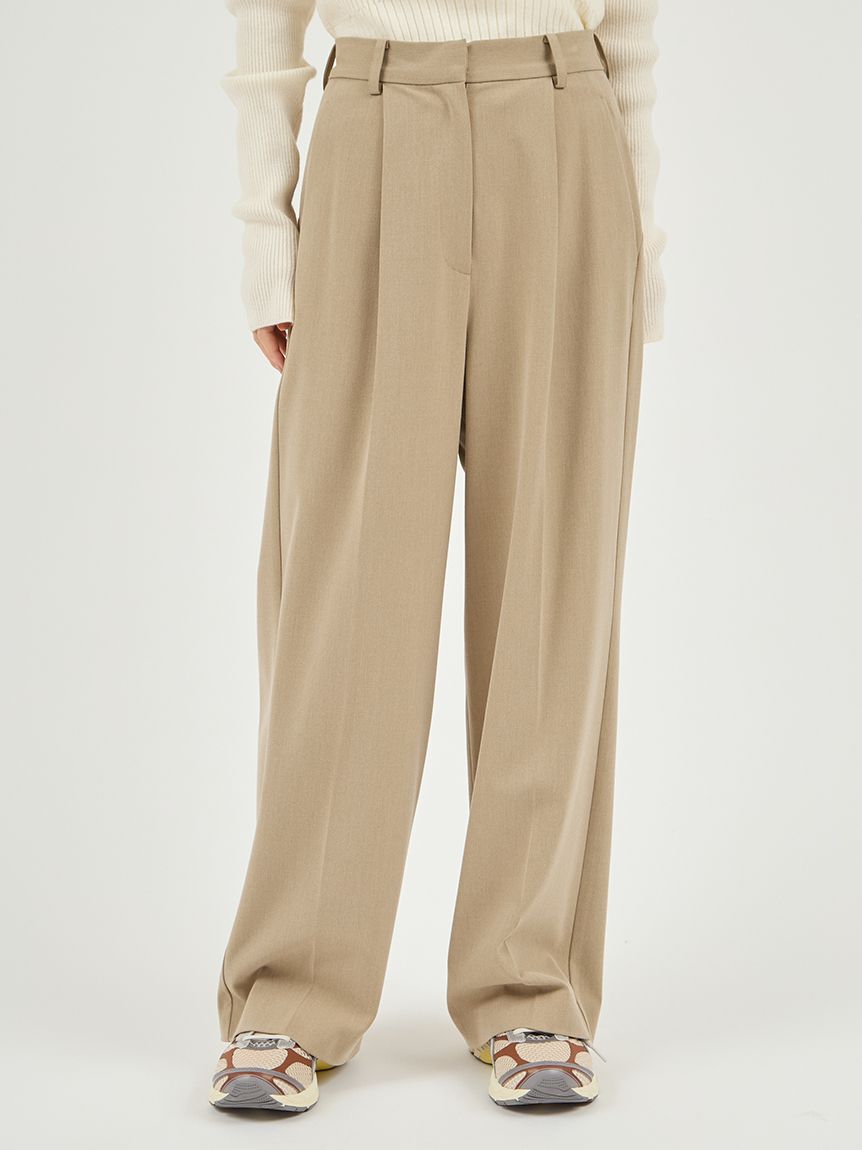 emmi atelier「【セットアップ対応】ワイドレッグタックパンツ」|チノ|