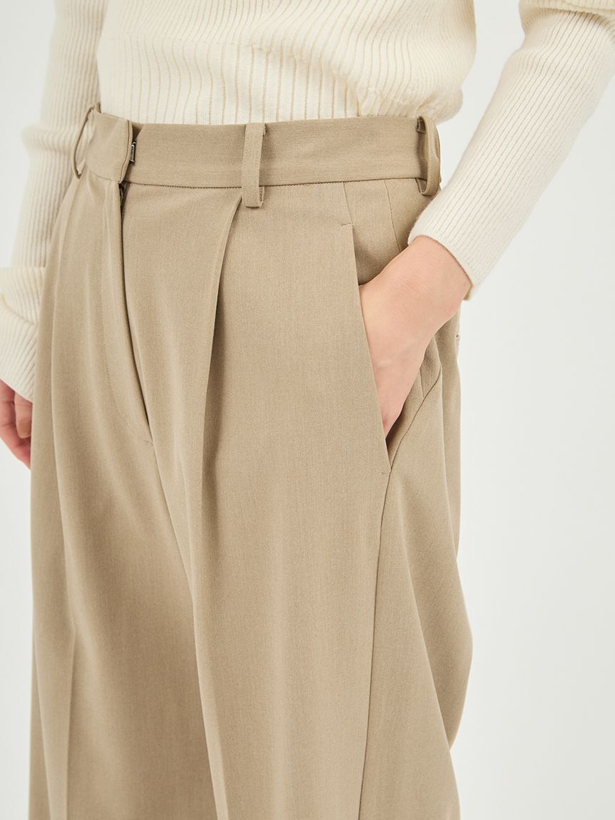 emmi atelier「【セットアップ対応】ワイドレッグタックパンツ」|チノ|