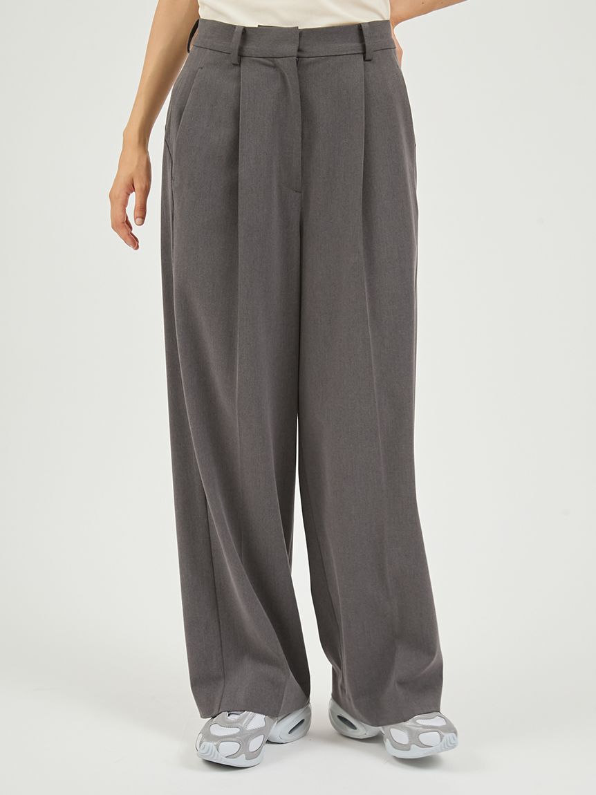 emmi atelier「【セットアップ対応】ワイドレッグタックパンツ」|チノ|