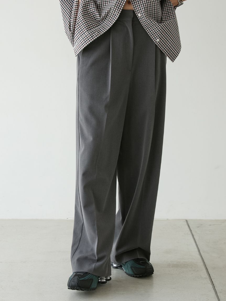 emmi atelier「【セットアップ対応】ワイドレッグタックパンツ」|チノ|