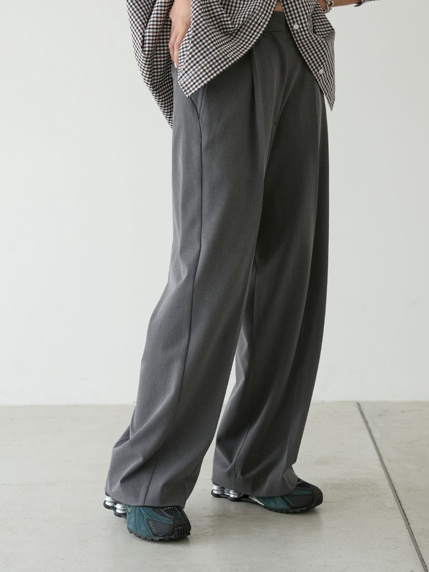 emmi atelier「【セットアップ対応】ワイドレッグタックパンツ」|チノ|