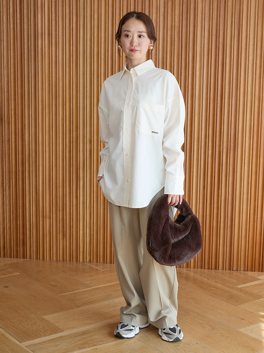 emmi atelier「【セットアップ対応】ワイドレッグタックパンツ」|チノ|