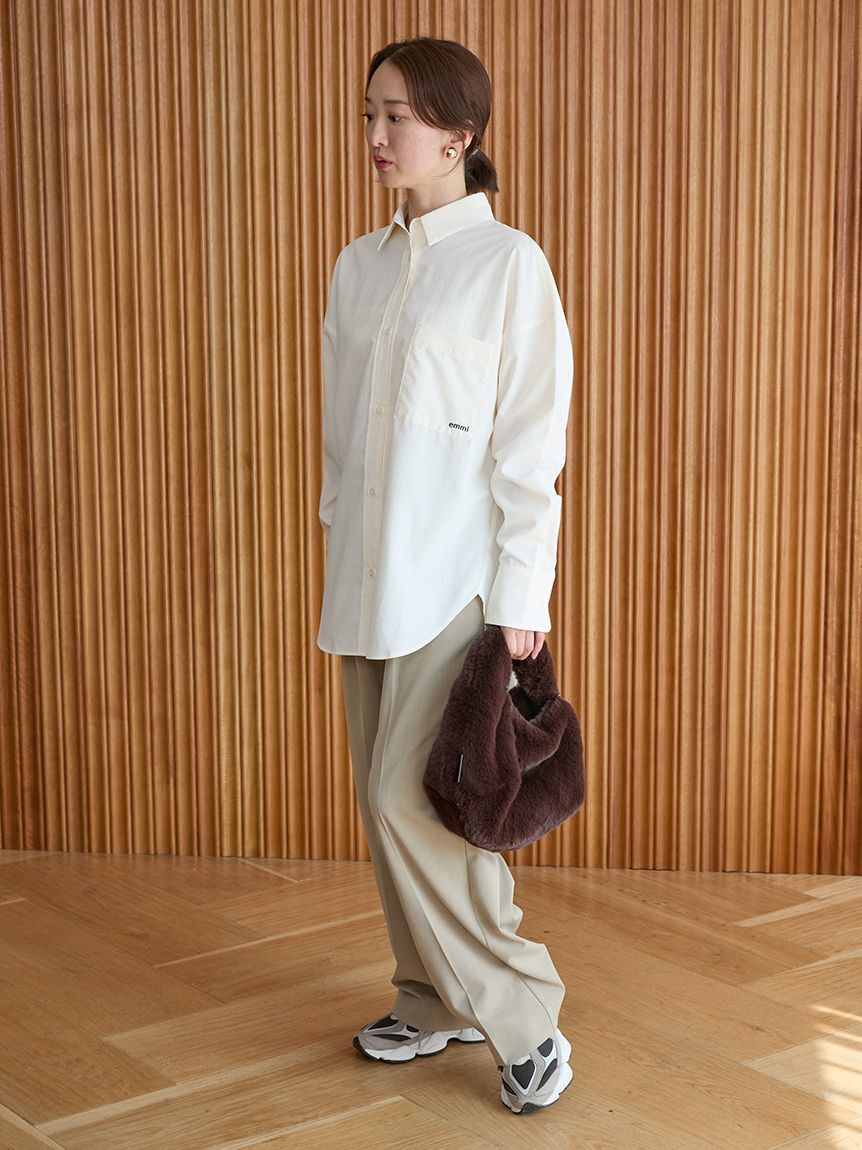 emmi atelier「【セットアップ対応】ワイドレッグタックパンツ」|チノ|