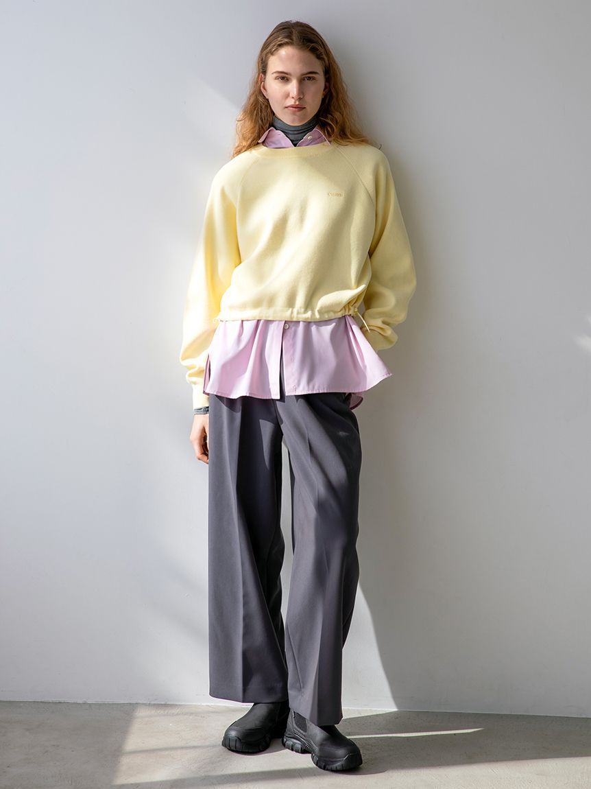 emmi atelier「【セットアップ対応】ワイドレッグタックパンツ」|チノ|