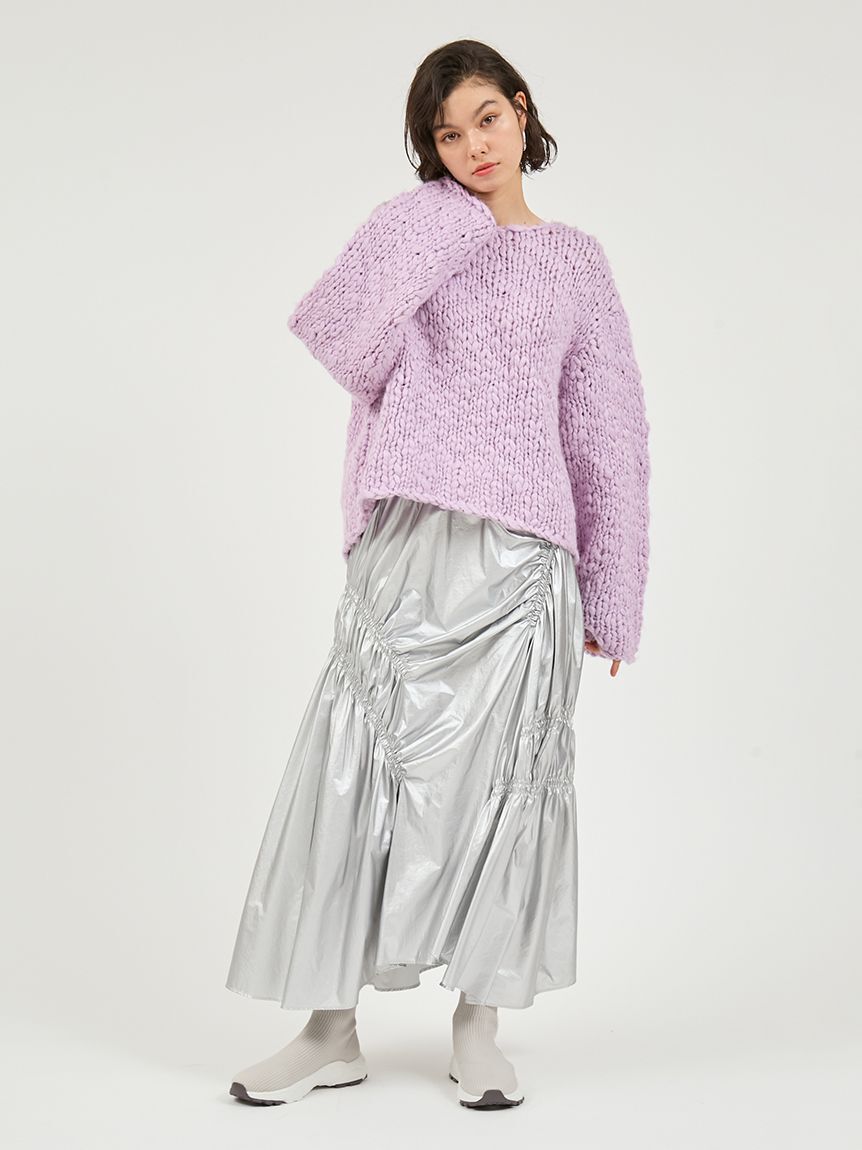 emmi atelier「ウール混ハンドニットプルオーバー」|ニット・セーター|