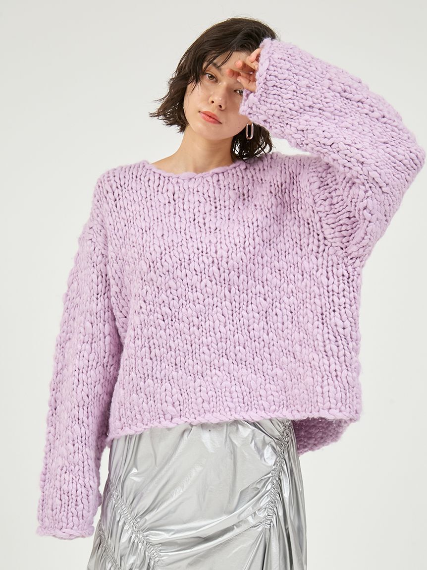 emmi atelier「ウール混ハンドニットプルオーバー」|ニット・セーター|