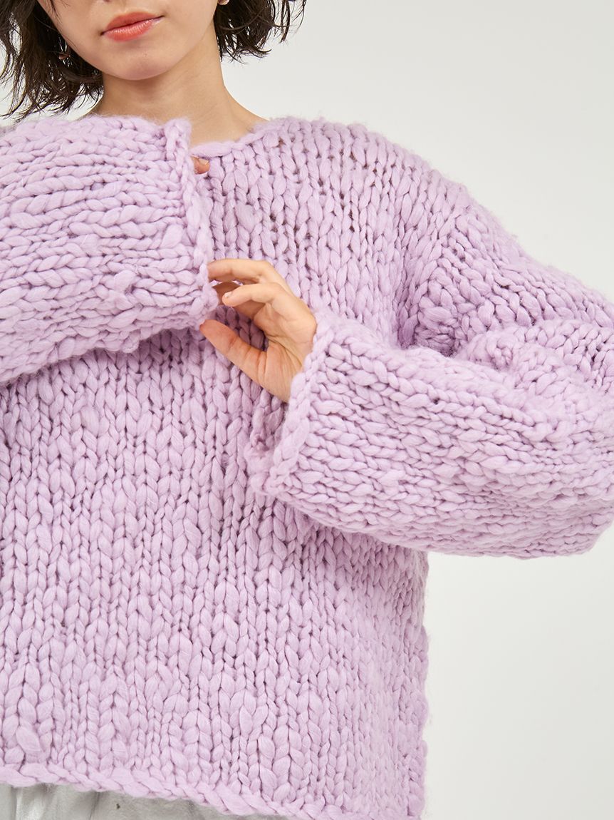 emmi atelier「ウール混ハンドニットプルオーバー」|ニット・セーター|