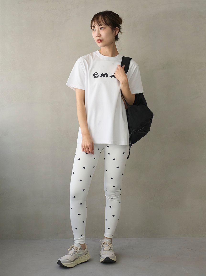emmi atelier「ペイントemmiロゴTシャツ/UVカット/接触冷感」|Tシャツ・カットソー|