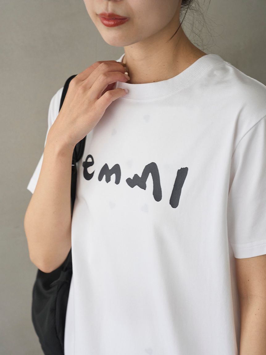emmi atelier「ペイントemmiロゴTシャツ/UVカット/接触冷感」|Tシャツ・カットソー|