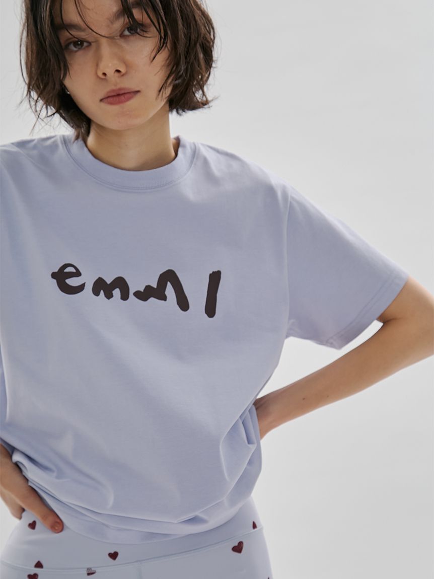 emmi atelier「ペイントemmiロゴTシャツ/UVカット/接触冷感」|Tシャツ・カットソー|