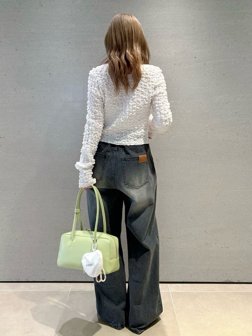 emmi atelier「ウエストゴムルーズデニムパンツ」|デニム|