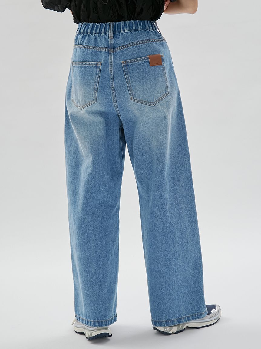 emmi atelier「ウエストゴムルーズデニムパンツ」|デニム|