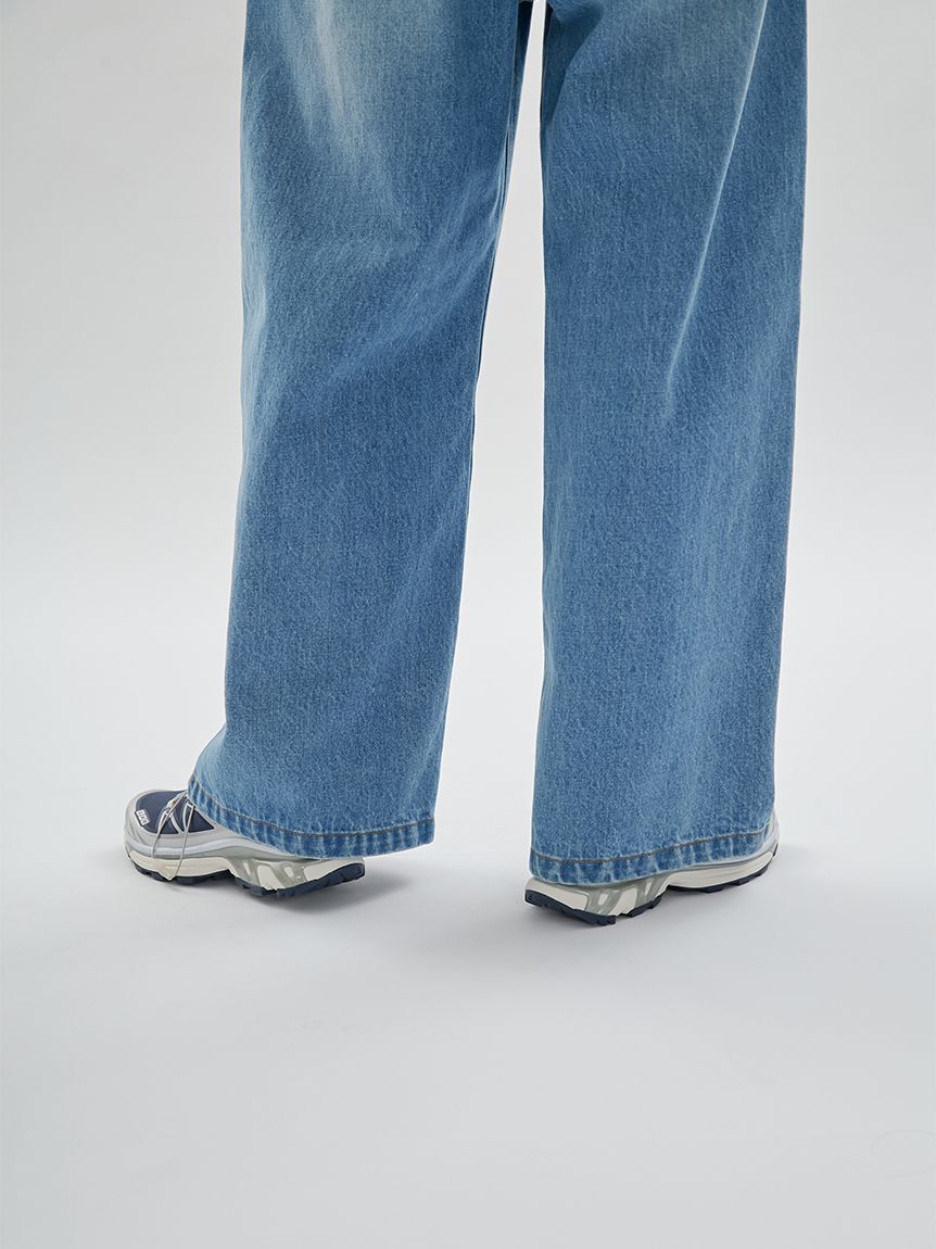 emmi atelier「ウエストゴムルーズデニムパンツ」|デニム|