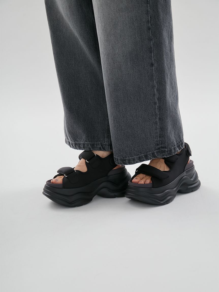 emmi atelier「ウエストゴムルーズデニムパンツ」|デニム|