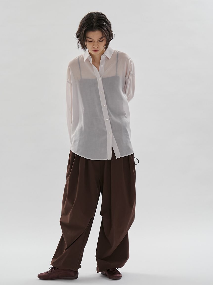 emmi atelier「eco ボリュームパラシュートパンツ/撥水/UVカット/接触冷感」|チノ|