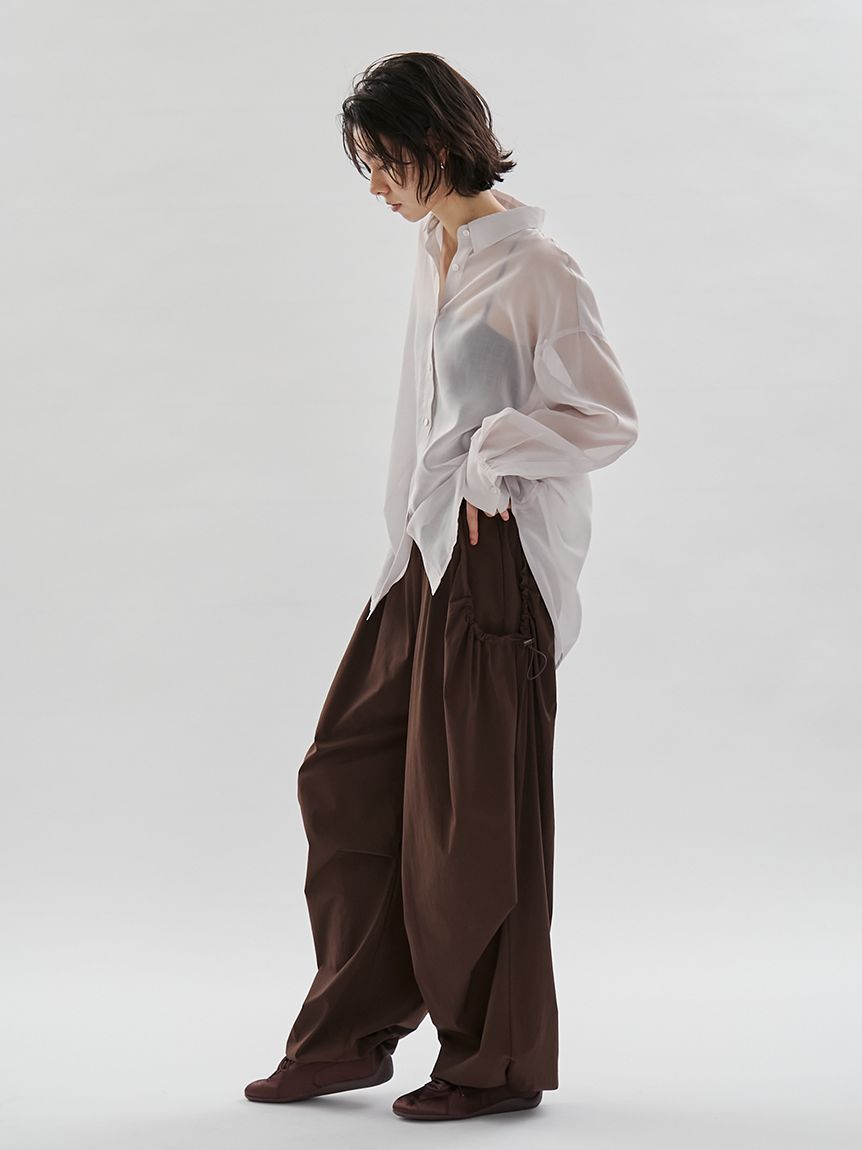 emmi atelier「eco ボリュームパラシュートパンツ/撥水/UVカット/接触冷感」|チノ|