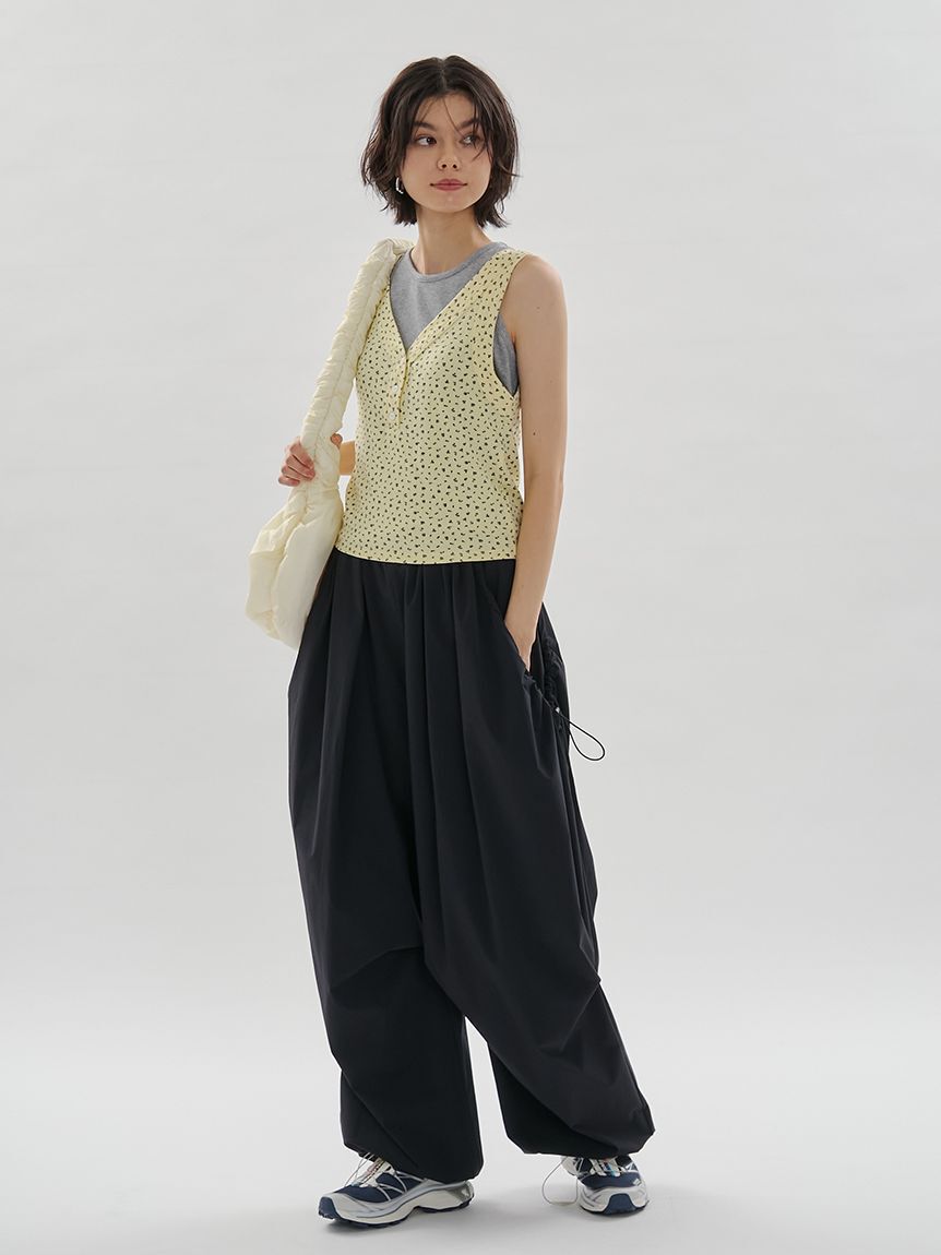 emmi atelier「eco ボリュームパラシュートパンツ/撥水/UVカット/接触冷感」|チノ|